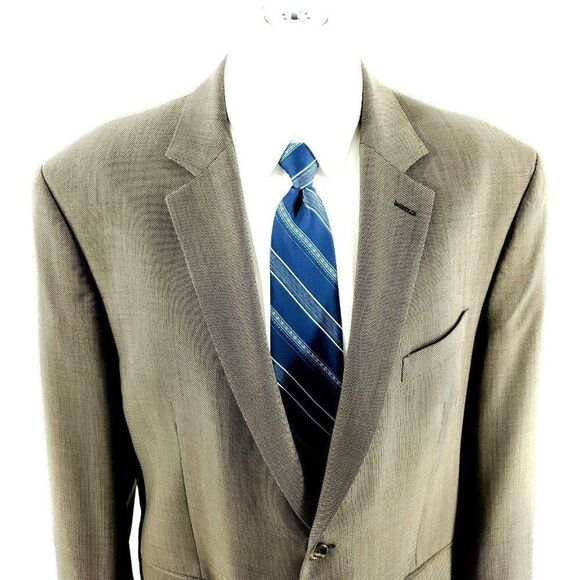 Michael Kors Other - Michael Kors Wool 2 Button Blazer 44R Or Slim‎ 46R Green Tan Birdseye